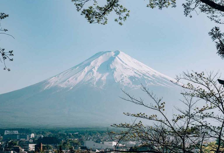 Fuji Mountain - The highest mountain in Japan at 3,776,24 m.