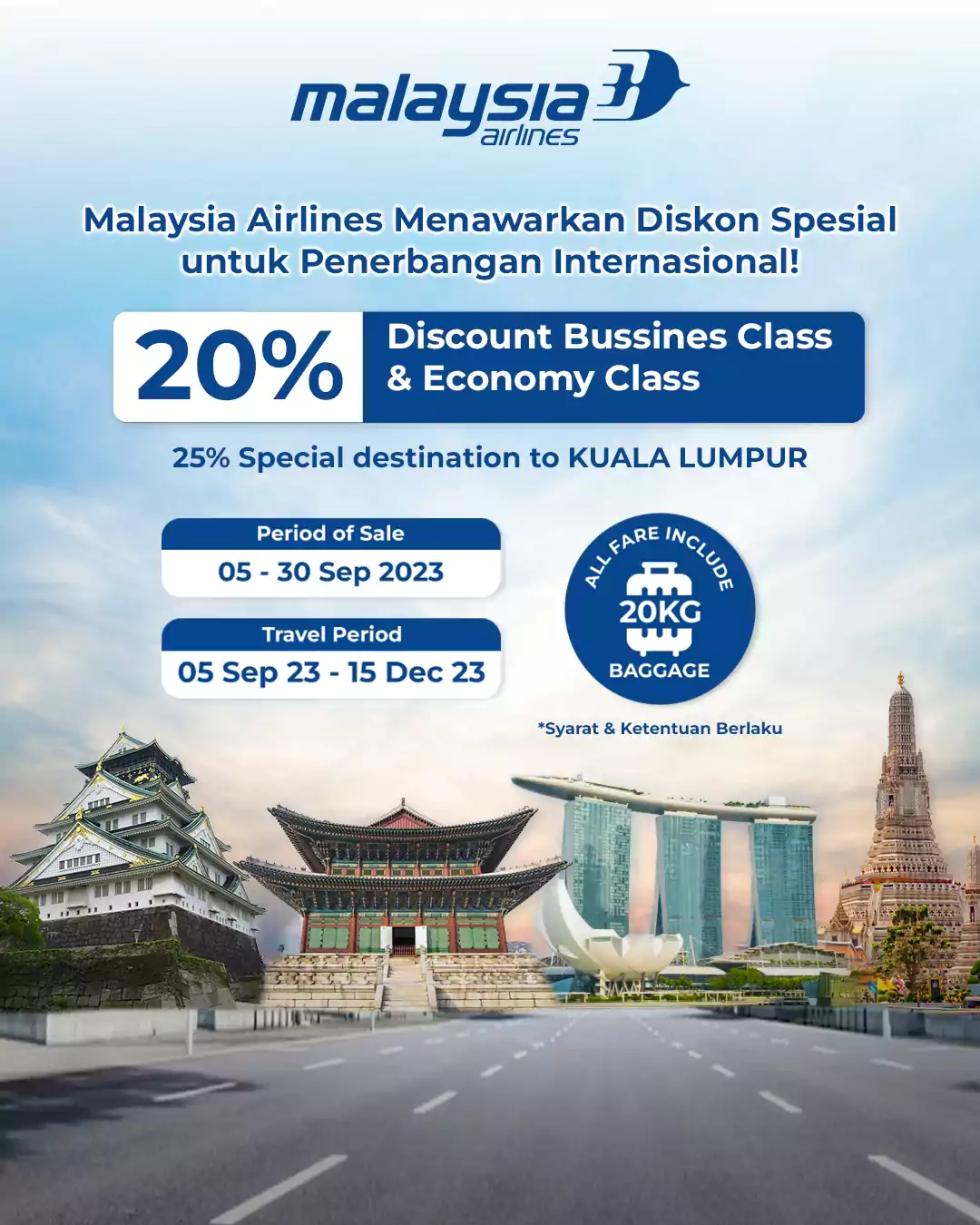 Banner Web MAlaysia Airlines Promotion 20% feed New