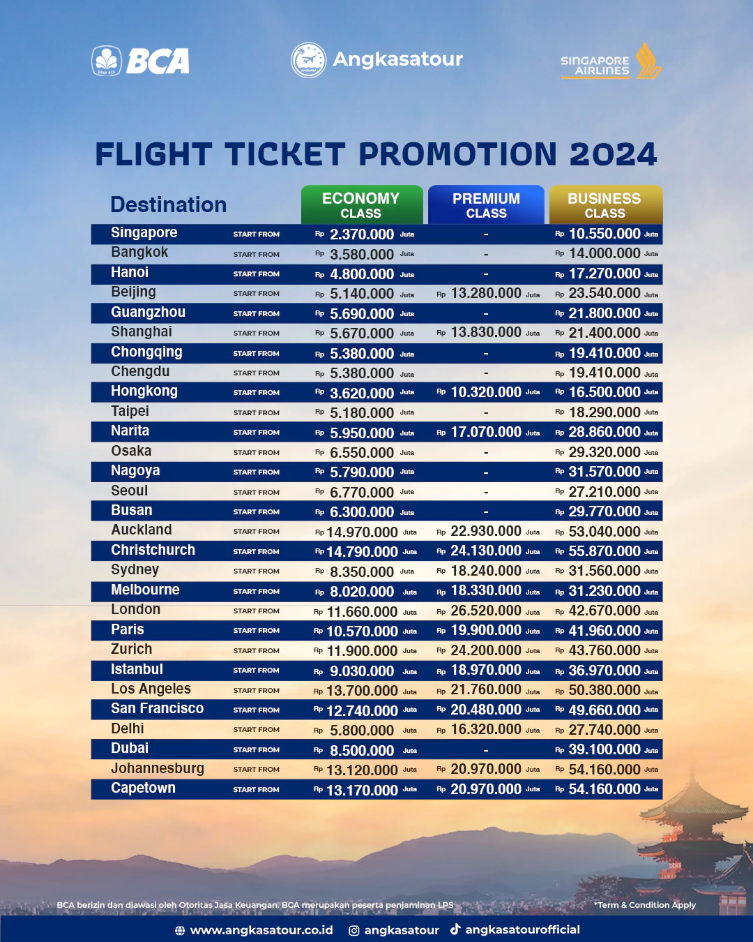 BCA Singapore Airlines Travel Fair 2024 Angkasatour