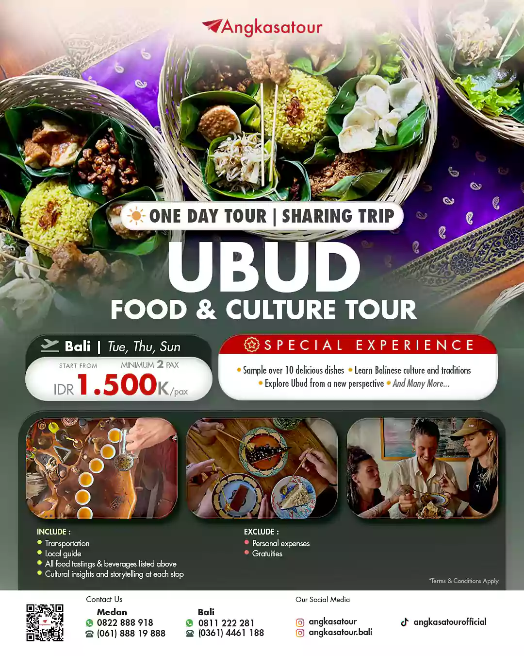 Paket wisata kuliner dan budaya Ubud dalam one day trip dari Angkasa Tour