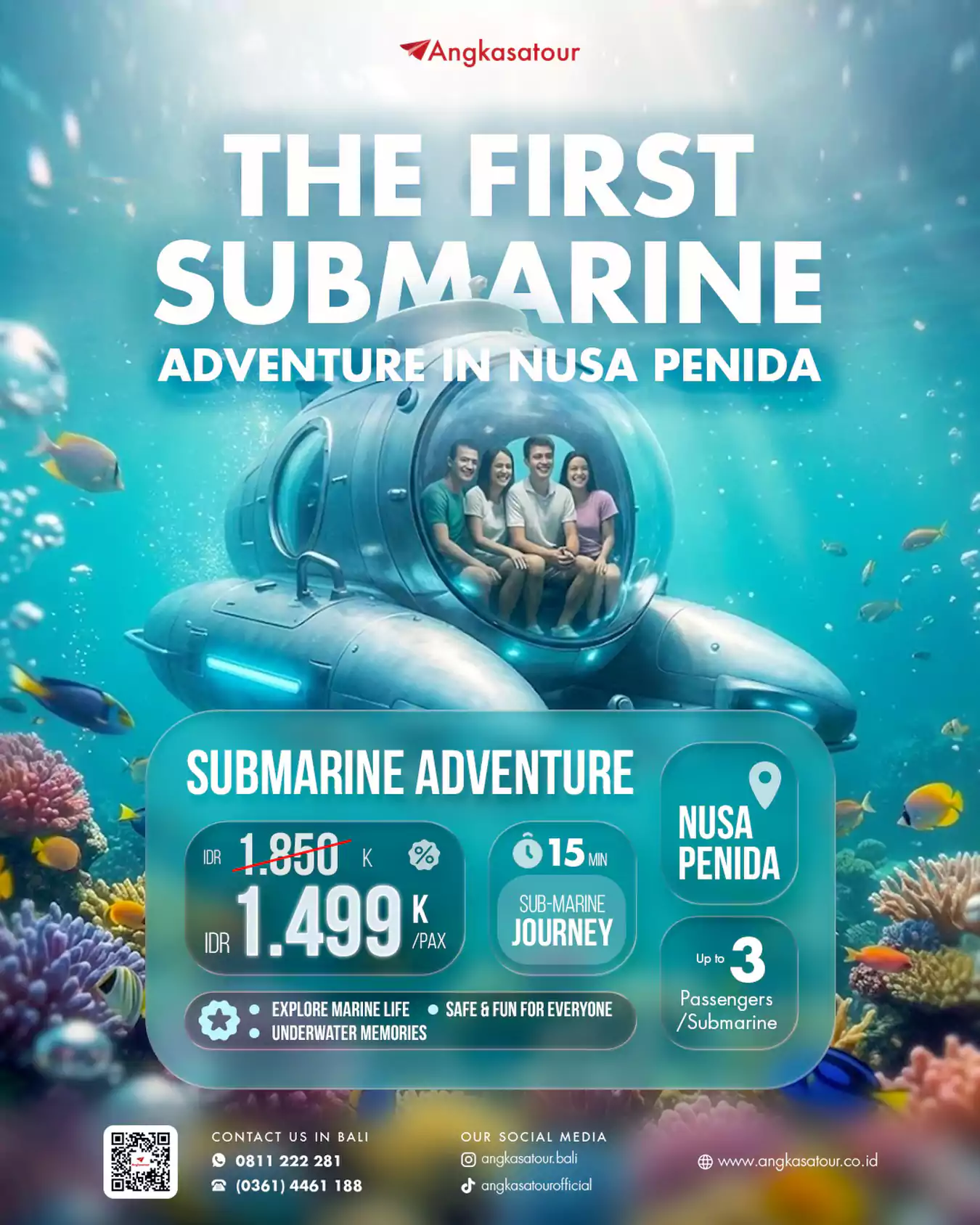 Angkasatour mempromosikan wisata kapal selam pertama di Nusa Penida dengan penawaran menarik untuk wisatawan.