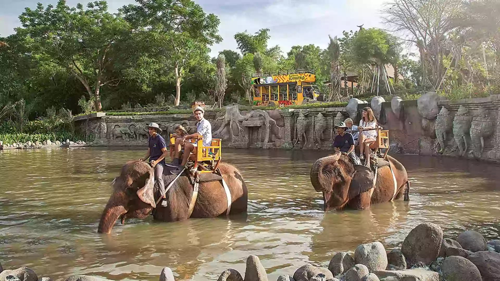 wisata Bali dengan anak di Bali Zoo Gianyar, anak-anak kasih makan gajah yang seru dan aman bersama keluarga